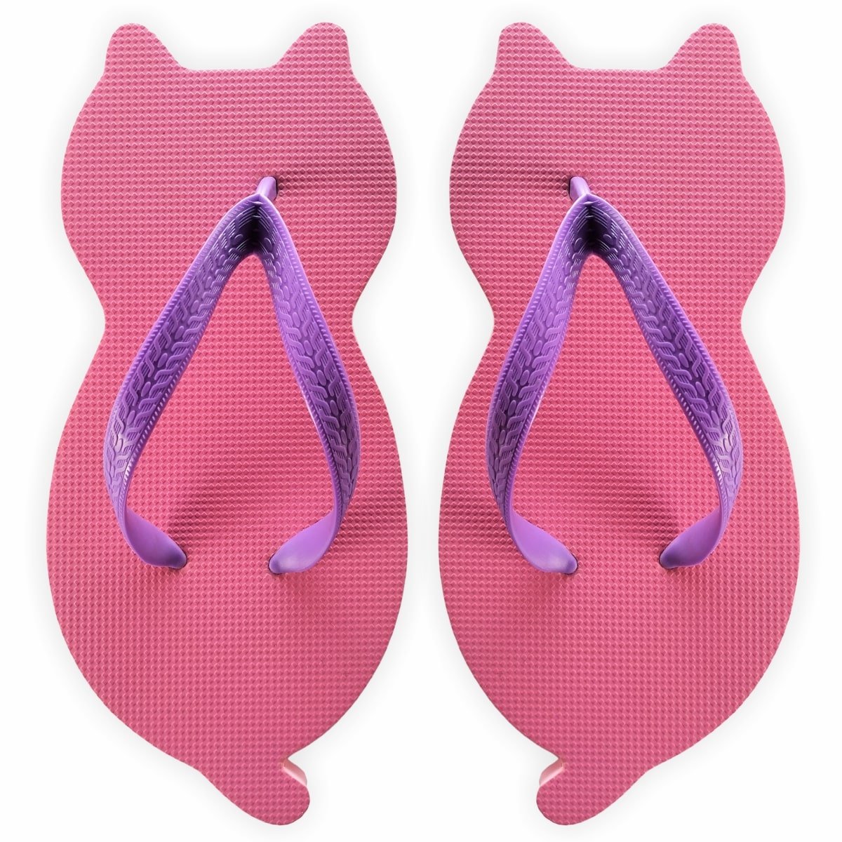 chinelo de gatinho rosa com formato de gato
