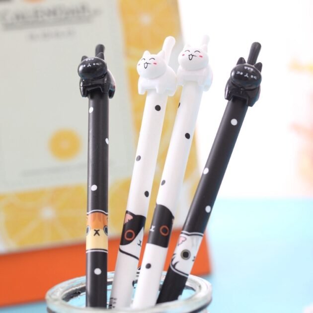 Caneta de Gatinho Fofo de Luxo com Ótima Escrita e Ponta Fina em Gel - Imagem 2