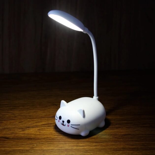Luminária Gatinho de Led - Abajur Flexível Portátil Usb Para Leitura Estudo Quarto Gato Fofo - Imagem 4