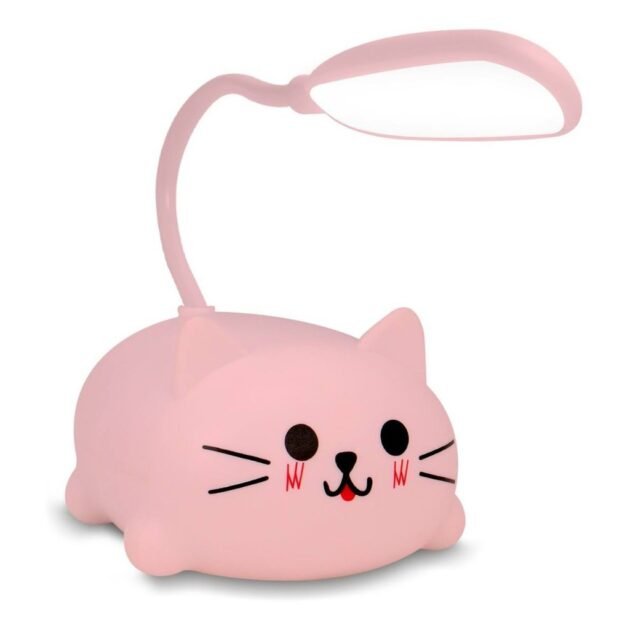 Luminária Gatinho de Led - Abajur Flexível Portátil Usb Para Leitura Estudo Quarto Gato Fofo