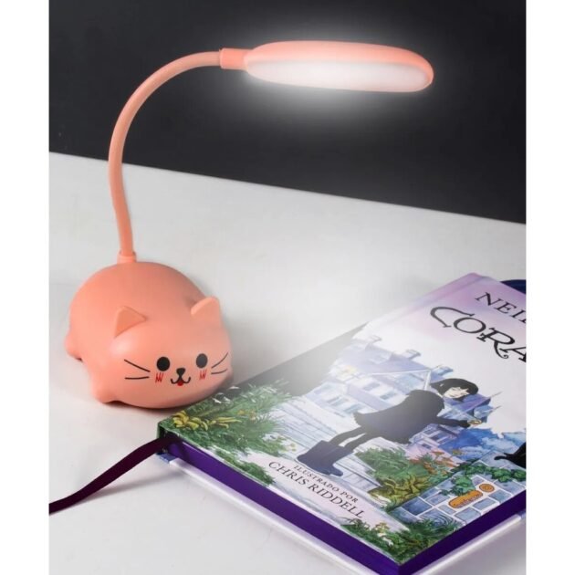 Luminária Gatinho de Led - Abajur Flexível Portátil Usb Para Leitura Estudo Quarto Gato Fofo - Imagem 3