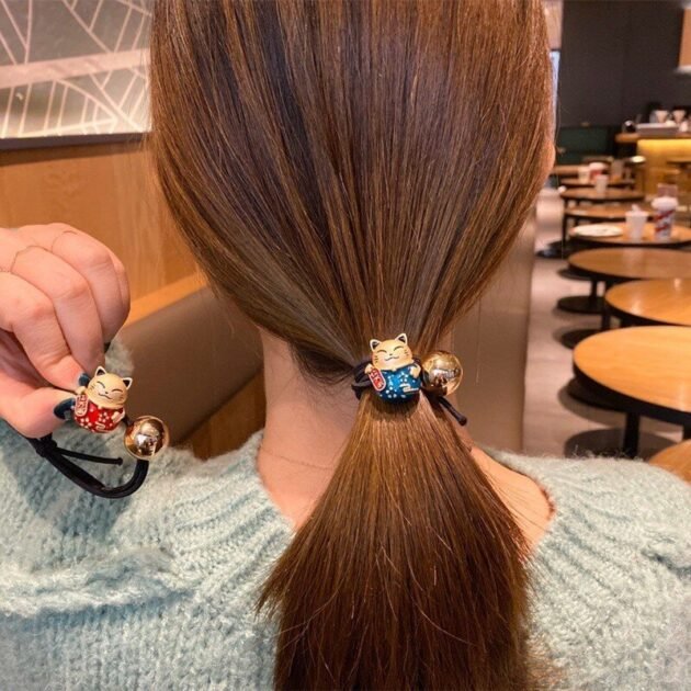 Elástico Prendedor de Cabelo do Gatinho da Sorte