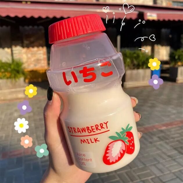 Garrafa com Formato de Yakult Gigante Estilo Fofo de Luxo com Tampa e Alça de Transporte - Imagem 2