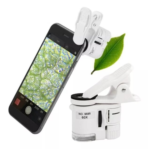 Microscópio Portátil para Celular Zoom de 60X