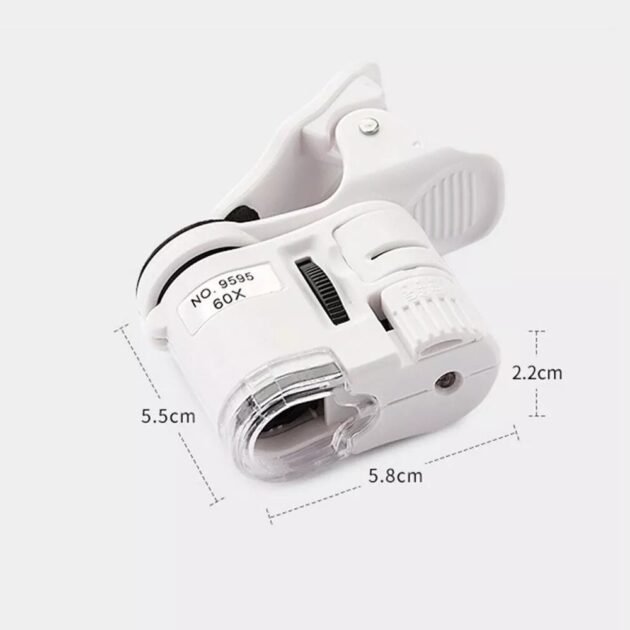 Microscópio Portátil para Celular Zoom de 60X
