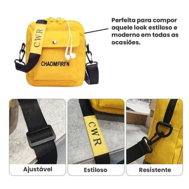 Bolsa de Ombro Shoulder Bag Streetwear Amarela