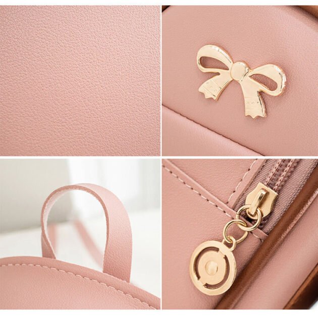 Mini Mochila Tipo Couro Kawaii Estilo Fofo