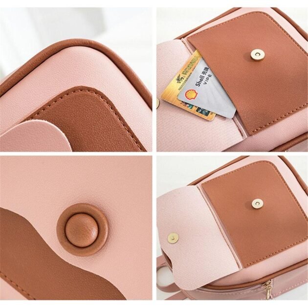Mini Mochila Tipo Couro Kawaii Estilo Fofo