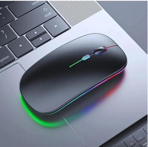Mouse Sem Fio Recarregável Led RGB Ergonômico Wireless Bluetooth - Imagem 3
