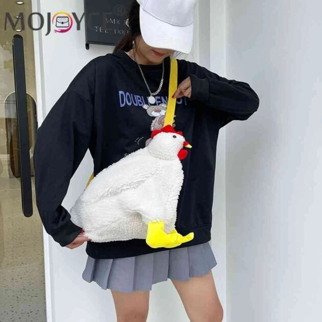 Bolsa com Formato de Galinha de Pelúcia Chicken Bag