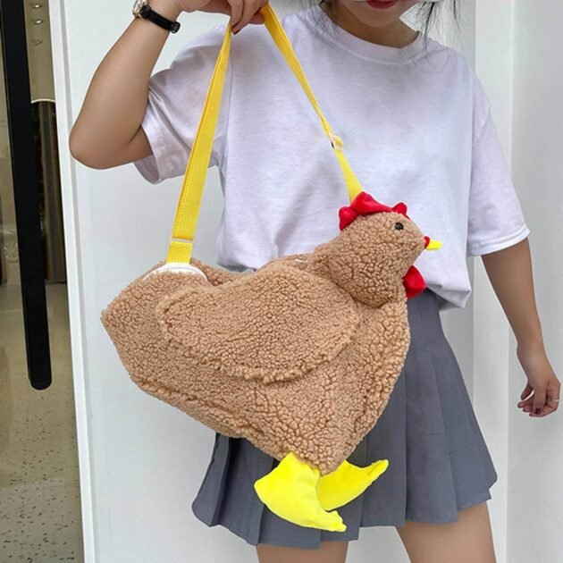 Bolsa com Formato de Galinha de Pelúcia Chicken Bag