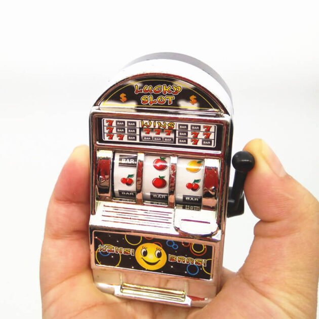 Mini Máquina de Moedas Caça-Níquel Jackpot