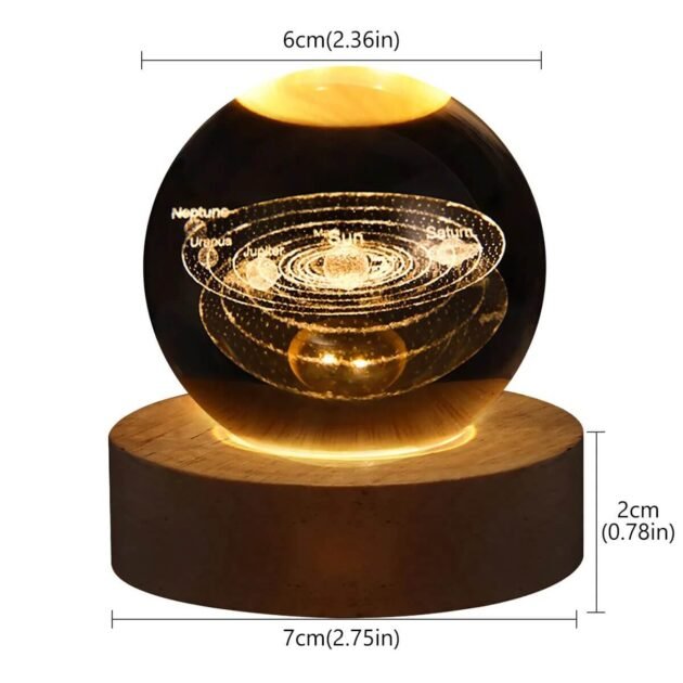 Luminária Bola de Vidro Cristal do Universo 3D