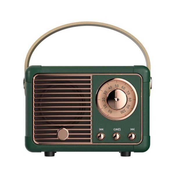 Mini Rádio Bluetooth Retrô com Estilo Vintage de Luxo