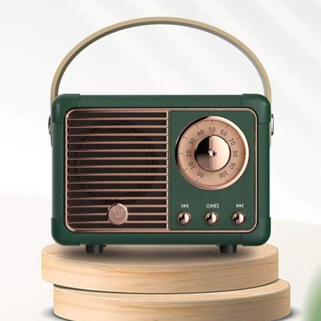 Mini Rádio Bluetooth Retrô com Estilo Vintage de Luxo