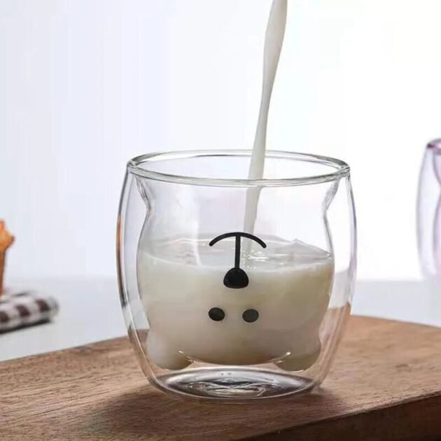 Copo de Vidro Duplo de Urso