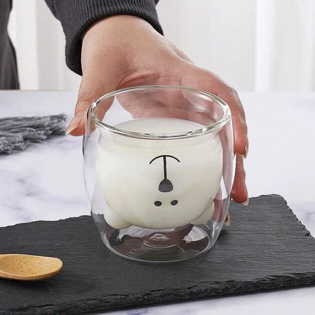 Copo de Vidro Duplo de Urso
