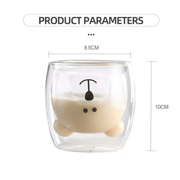 Copo de Vidro Duplo de Urso