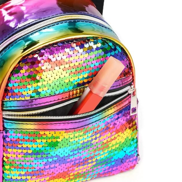Mini Mochila Brilhante Colorida