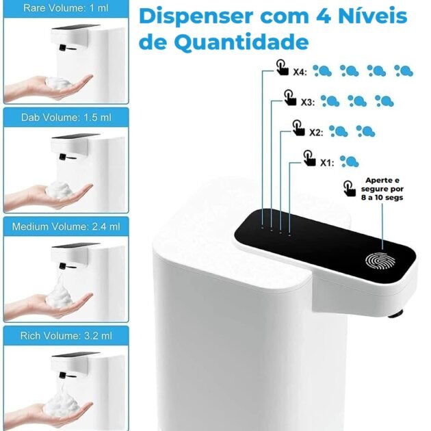 Dispenser De Sabão Automático Recarregável