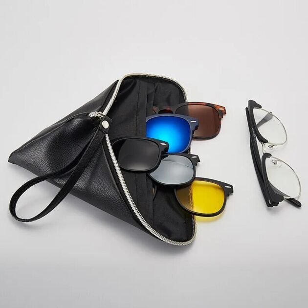 Óculos de Sol com 6 Lentes Clip On
