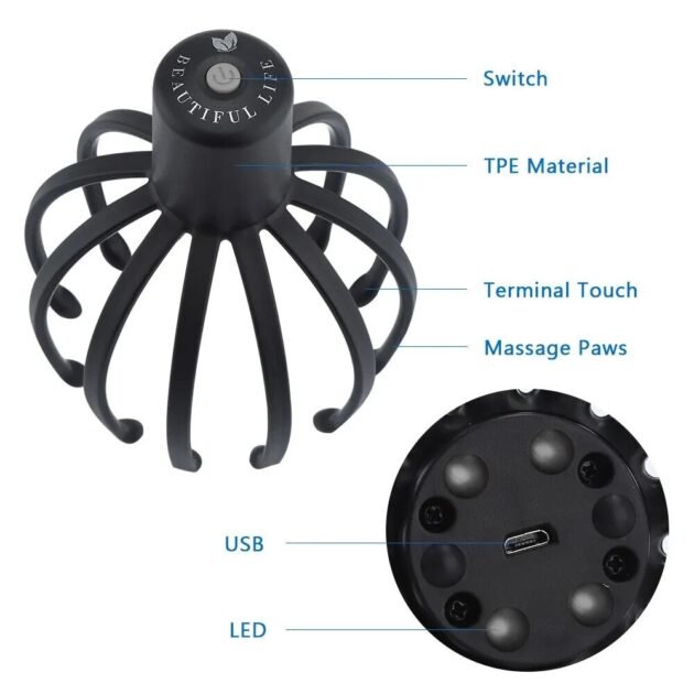 Massageador de Cabeça Automático Antiestresse Portátil
