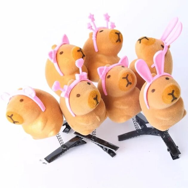 10 Presilhas de Capivara Clipes Prendedor para Cabelo Grampos Divertidos Criativos com Mola - Imagem 2