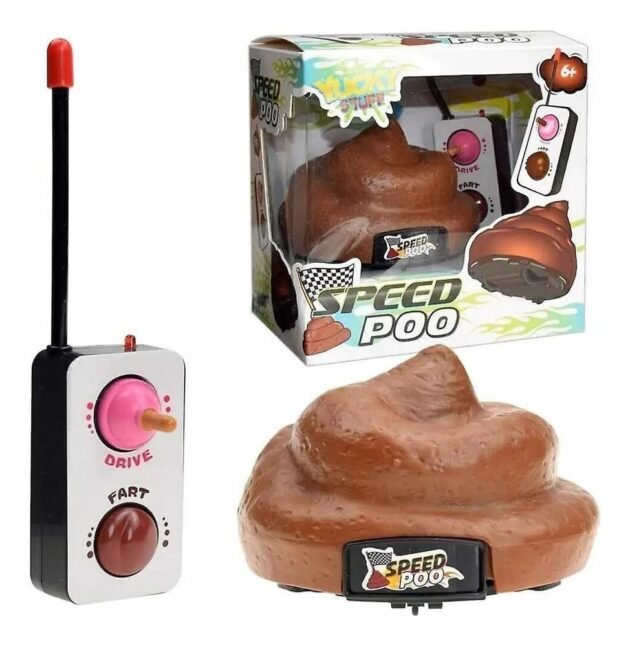 Coco de Controle Remoto Que Anda Solta Pum Carro Divertido Speed Poo - Imagem 2