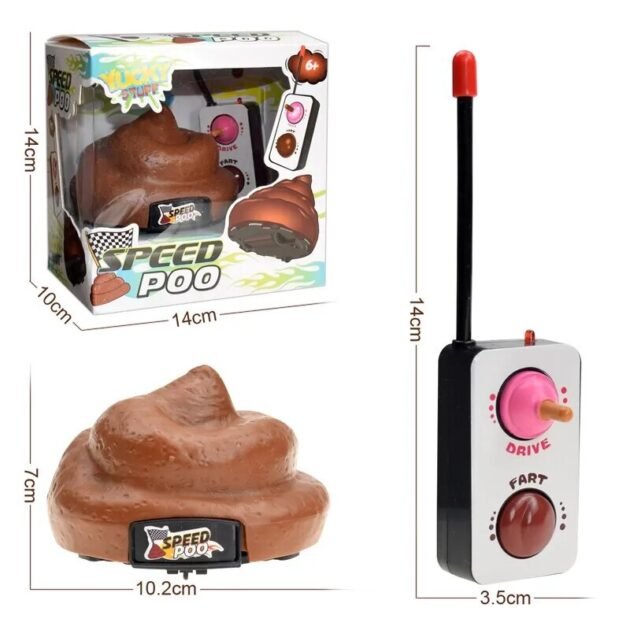 Coco de Controle Remoto Que Anda Solta Pum Carro Divertido Speed Poo - Imagem 7