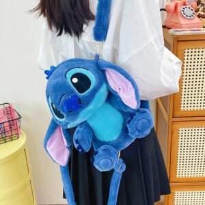 Mochila Stitch de Pelúcia Azul Fofo