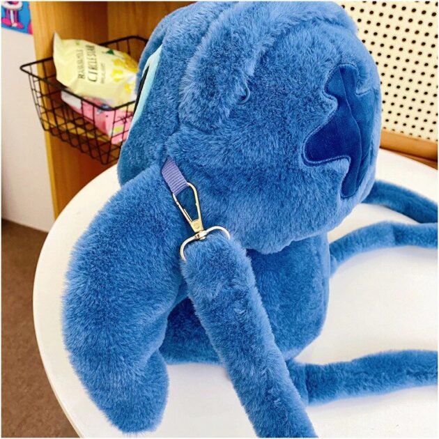 Mochila Stitch de Pelúcia Azul Fofo