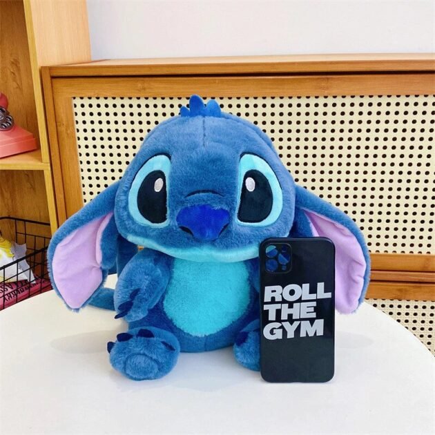 Mochila Stitch de Pelúcia Azul Fofo