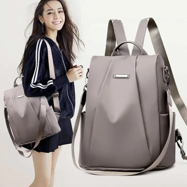 Mochila Bolsa Feminina Anti-Roubo Transversal Estilosa de Alta Capacidade para Viagem e Dia a Dia com Zíper Oculto