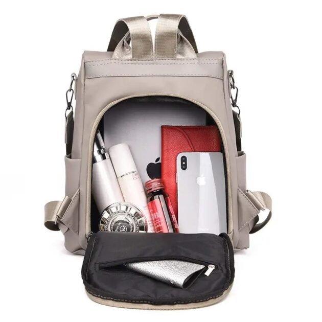 Mochila Bolsa Feminina Anti-Roubo Transversal Estilosa de Alta Capacidade para Viagem e Dia a Dia com Zíper Oculto