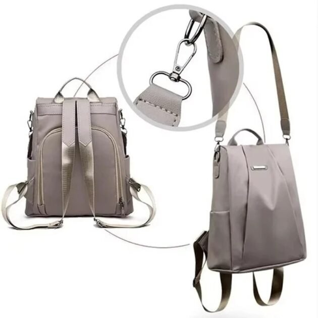 Mochila Bolsa Feminina Anti-Roubo Transversal Estilosa de Alta Capacidade para Viagem e Dia a Dia com Zíper Oculto
